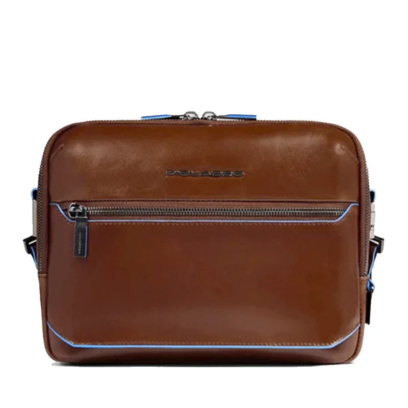 Borsello Uomo Orizzontale PIQUADRO linea Blue Square in Pelle Marrone - CA6588B2