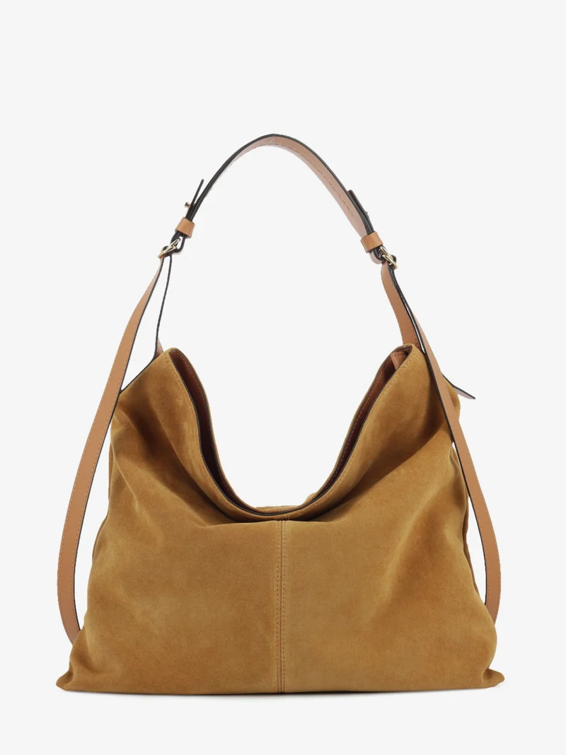 Borsa in suede Giorgia cuoio
