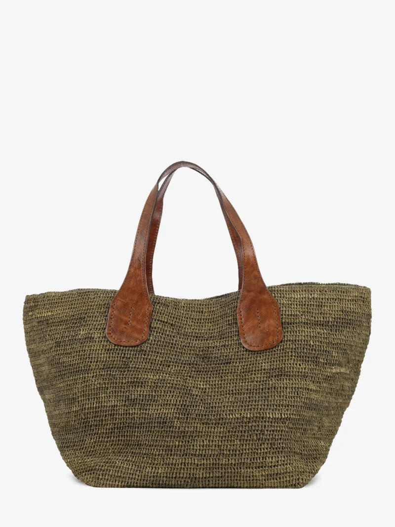 Borsa in rafia Tokyo II dark tea