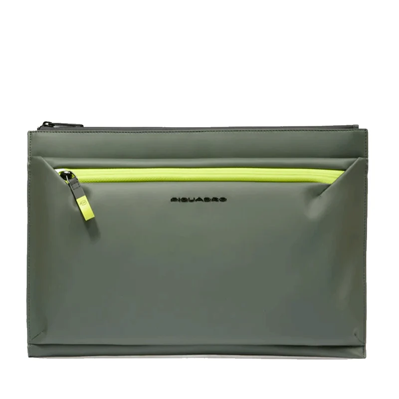 Pochette PIQUADRO in Tessuto Gommato colore Verde Linea Corner 2.0 - AC6369C2OW