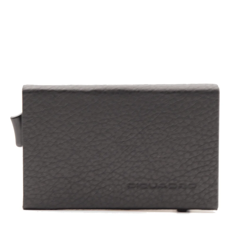 Portacarte PIQUADRO in Pelle e Alluminio con RFID Colore Nero Linea Modus - PP5585MOSR