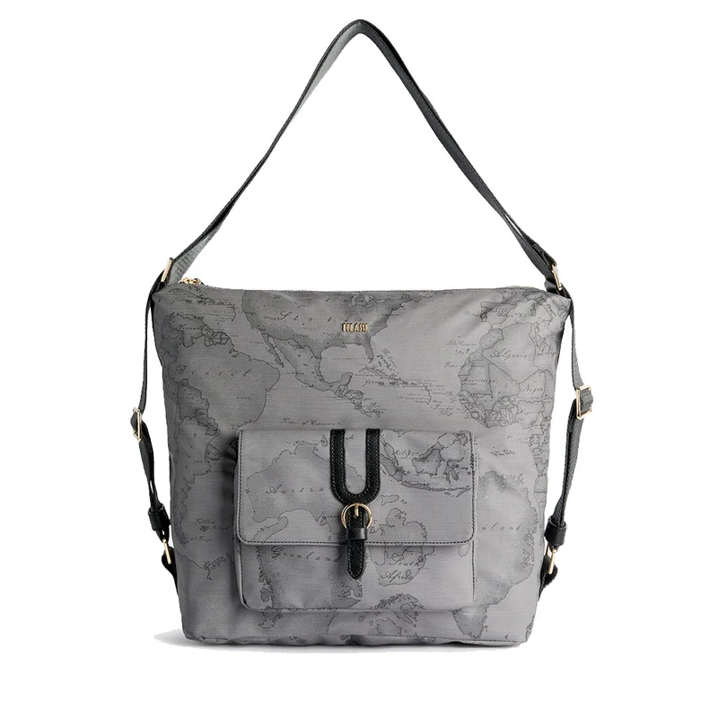 Borsa a Spalla Doppia Portabilità 1A Classe Alviero Martini linea Highland Soft stampa Geo Dark LD35