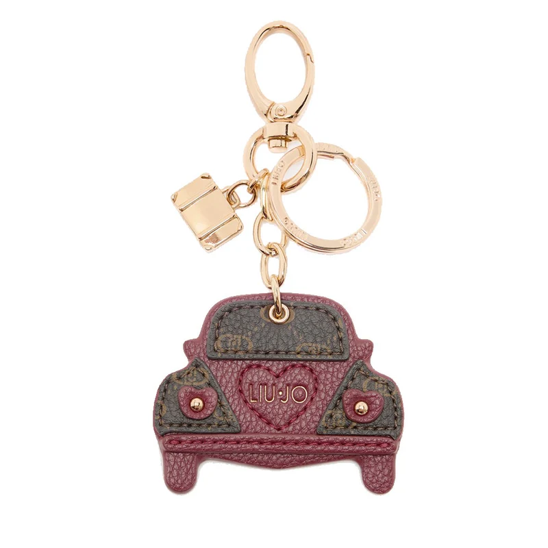 Portachiavi Donna con Macchina LIU JO Marrone e Rosso con Stampa Monogram