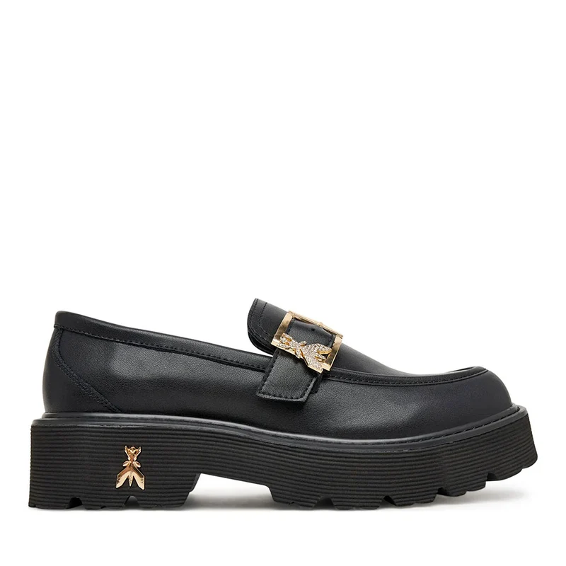 Mocassini Chunky PATRIZIA PEPE Girl linea Fly Strass in Pelle Nera
