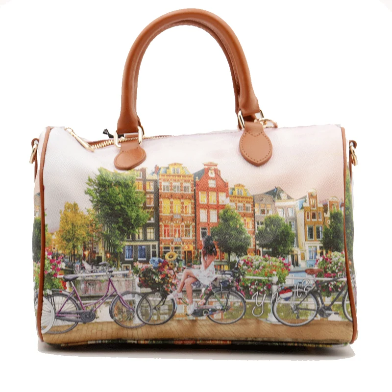 Borsa Donna Y NOT Bauletto Medio con Tracolla YES-318 Flower RIver