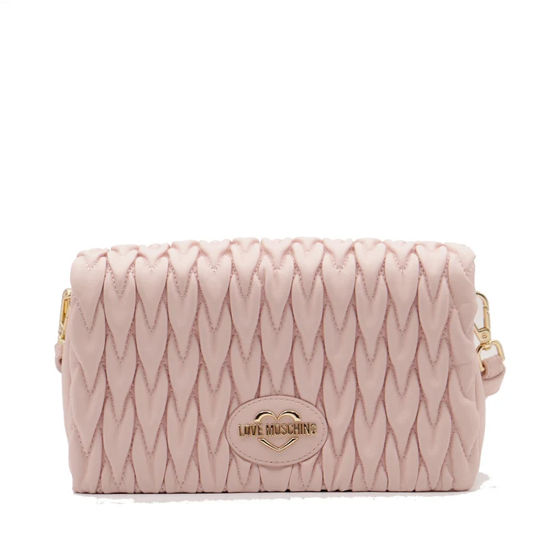 Borsa Donna a Spalla con Tracolla LOVE MOSCHINO Trapuntata Rosa Cipria