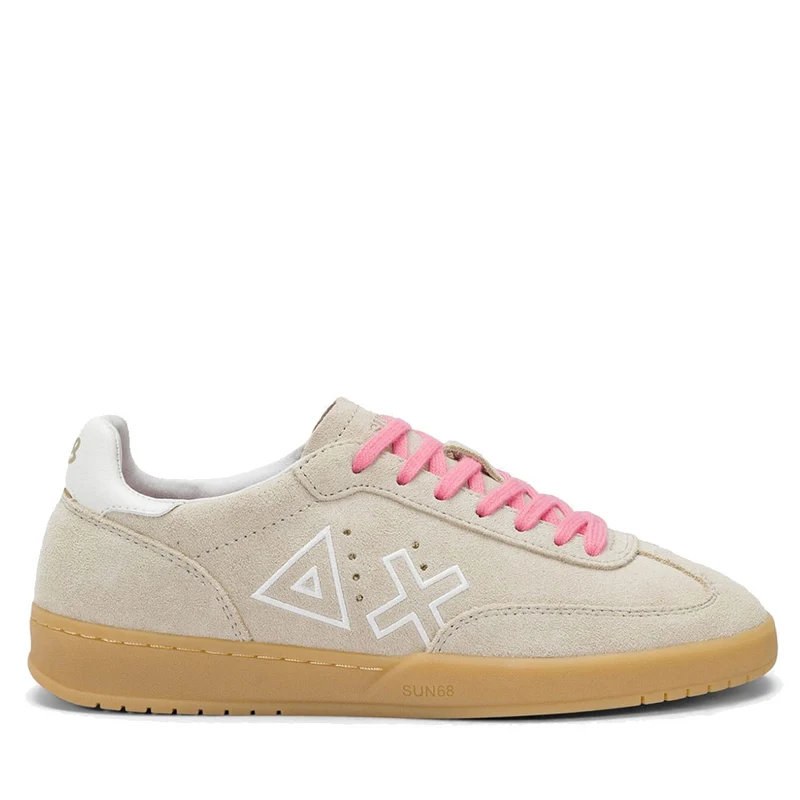 Scarpe Donna Sun68 Sneakers California Sun in Suede Bianco Panna - Z45241