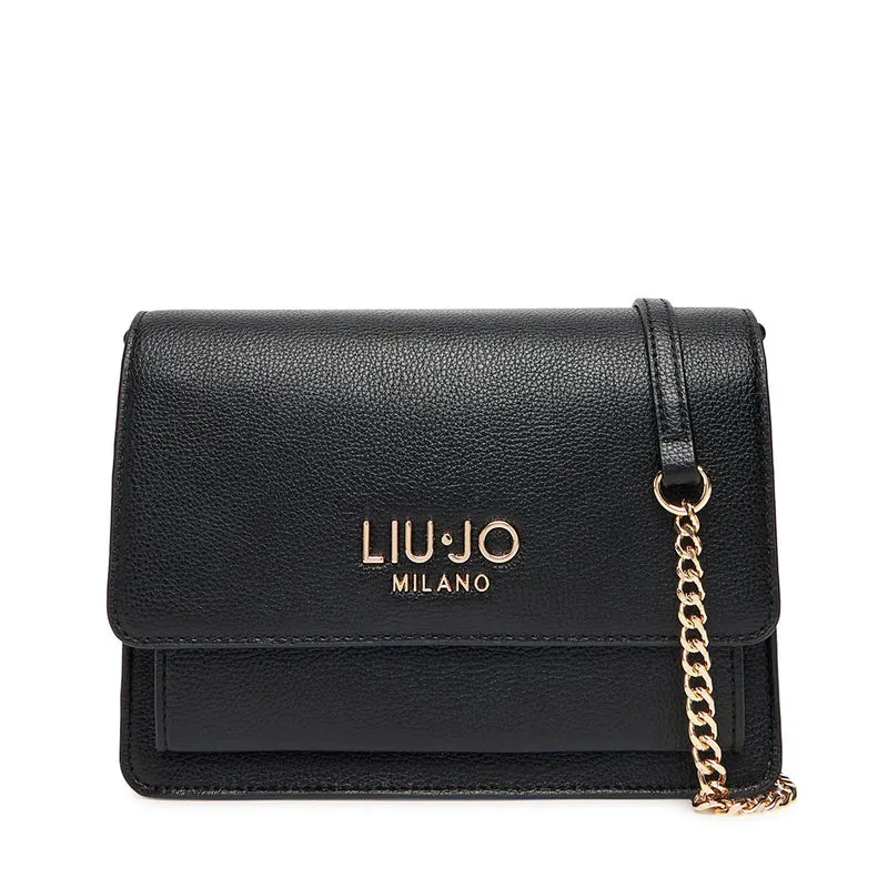 Borsa Donna con Tracolla in Catena LIU JO Better effetto Bottalato Nero