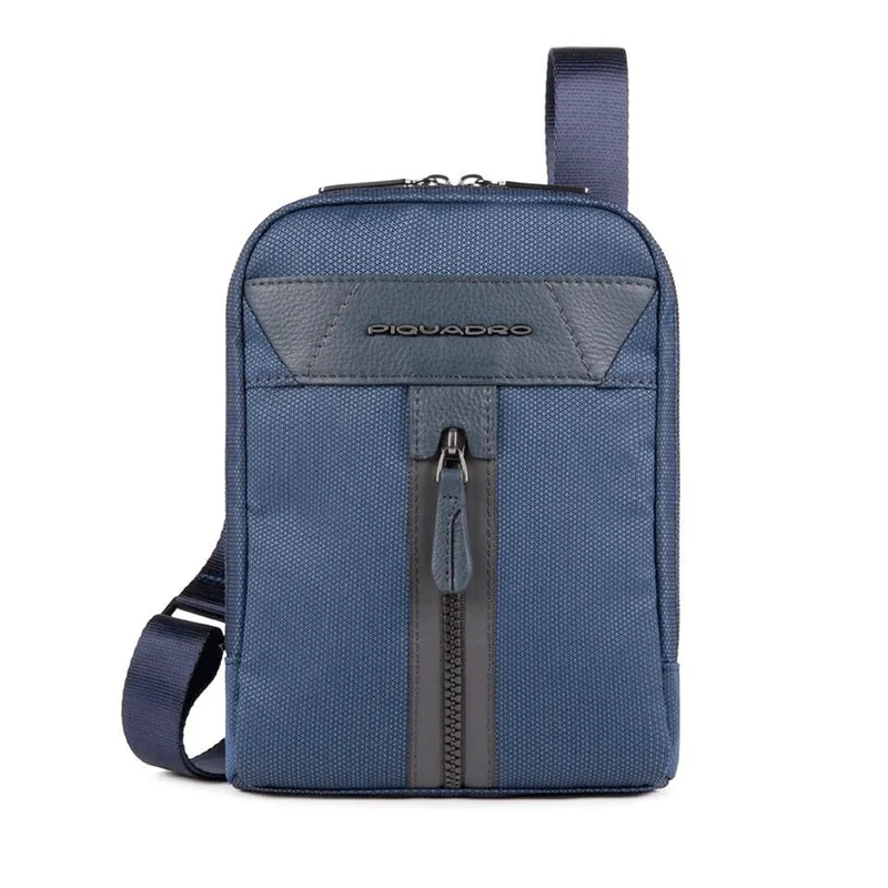 Borsello Uomo PIQUADRO in Tessuto e Pelle Colore Blu Linea Trakai- CA3084W109