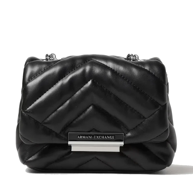 Borsa Donna Mini a Tracolla Chiusa con Patta e Clip ARMANI EXCHANGE Colore Nero Linea Susy