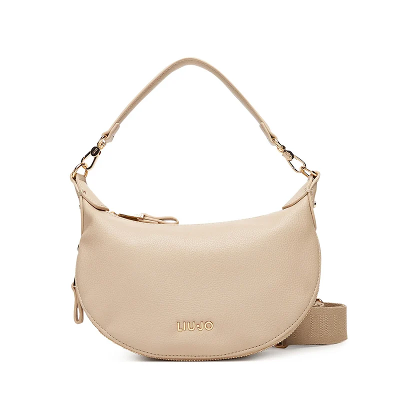 Hobo Bag Small con Tracolla LIU JO Better effetto Bottalato Beige