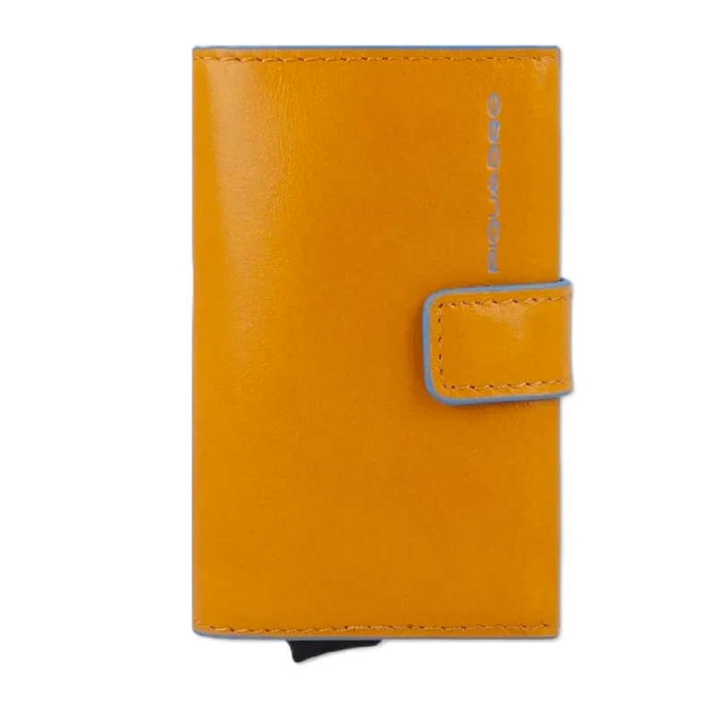 Portacarte PIQUADRO in Pelle e Alluminio con RFID in Pelle Gialla - PP5649B2RBLR