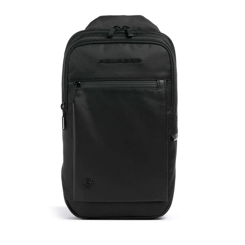 Monospalla Porta iPad mini PIQUADRO in Tessuto e Pelle Colore Nero linea Orion - CA6625S136