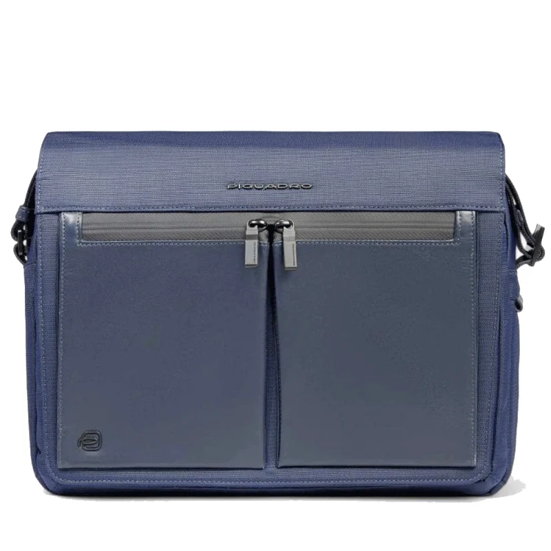 Messenger Porta Pc 13,3" PIQUADRO in Tessuto e Pelle Blu Linea Orion - CA6627S136