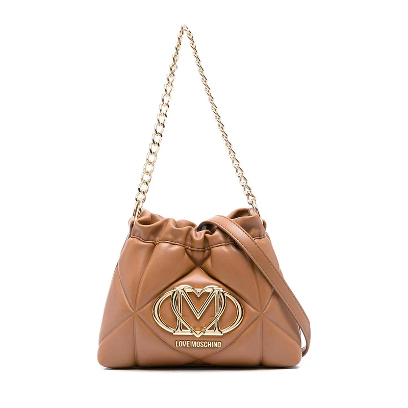 Borsa a Secchiello Trapuntata LOVE MOSCHINO linea Embossed color Cammello