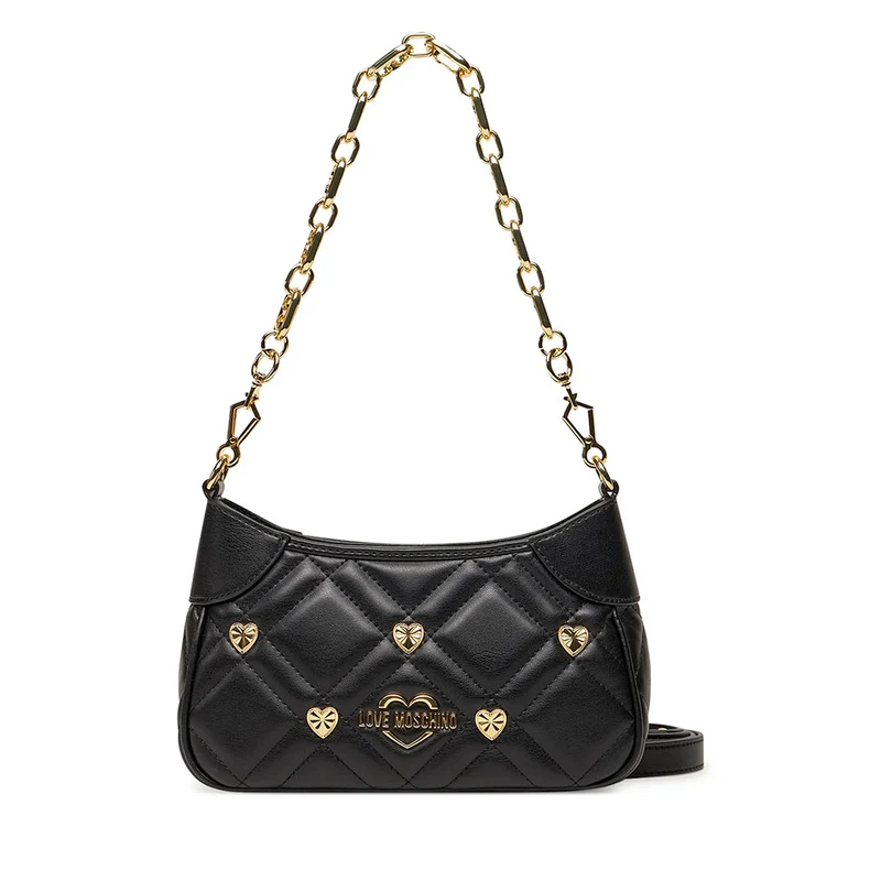 Borsa Donna a Spalla LOVE MOSCHINO linea Heart Studs Nera