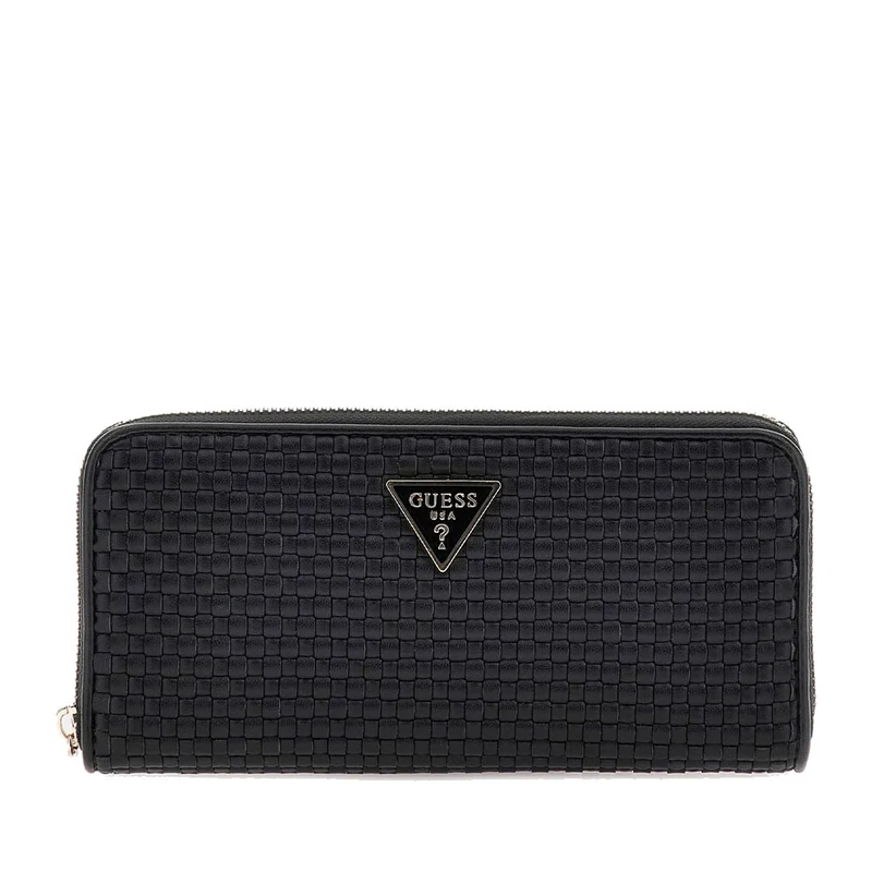 Portafoglio GUESS Chiuso con Zip Linea Etel colore Nero