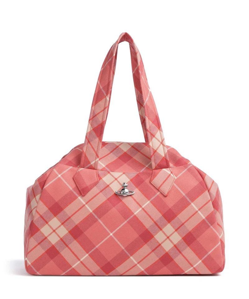 Vivienne Westwood Archive Wool Tartan Large Borsa shopper fraser pink
