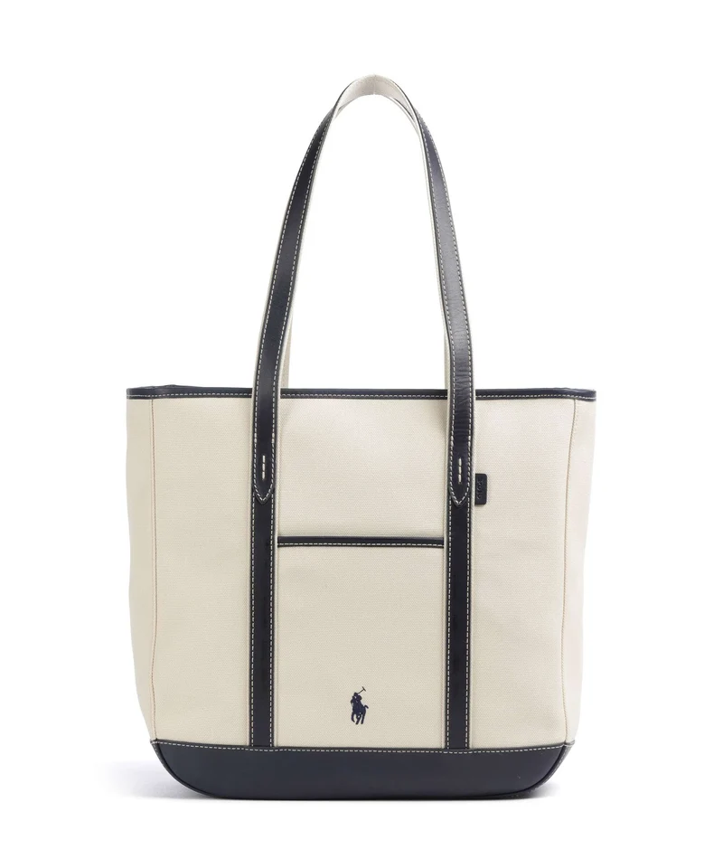 Polo Ralph Lauren Canvas Medium Borsa shopper ecru/navy
