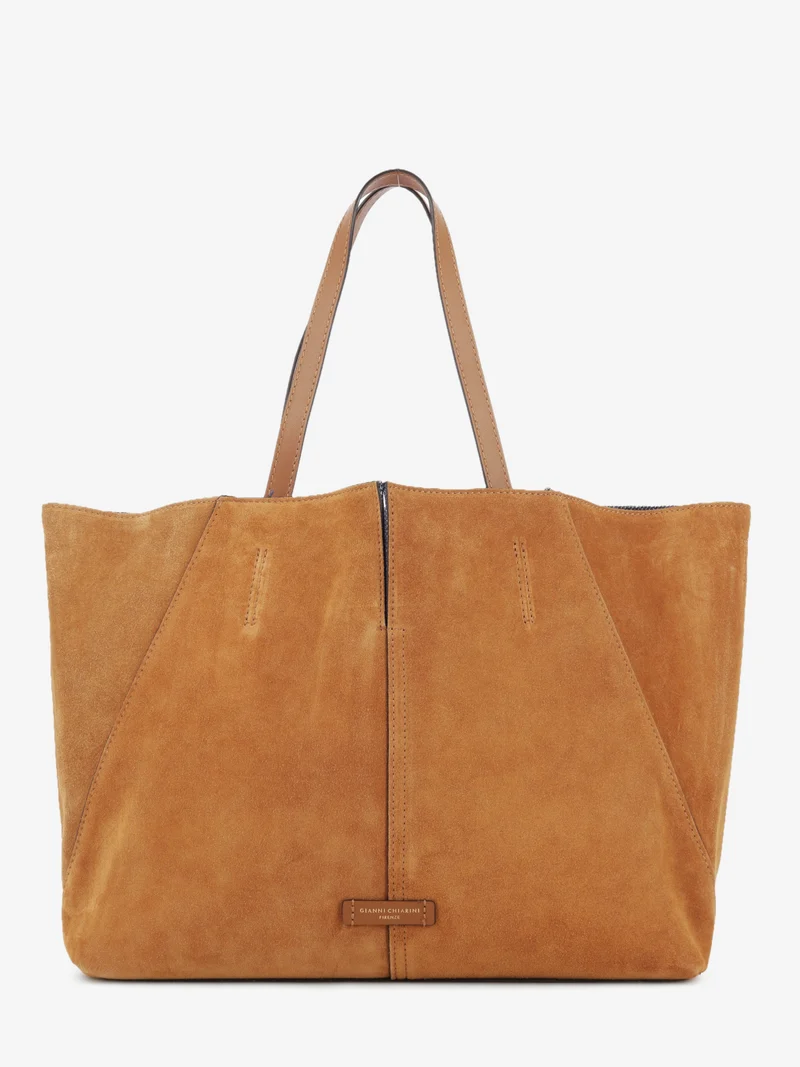 Borsa in suede Maya caramel