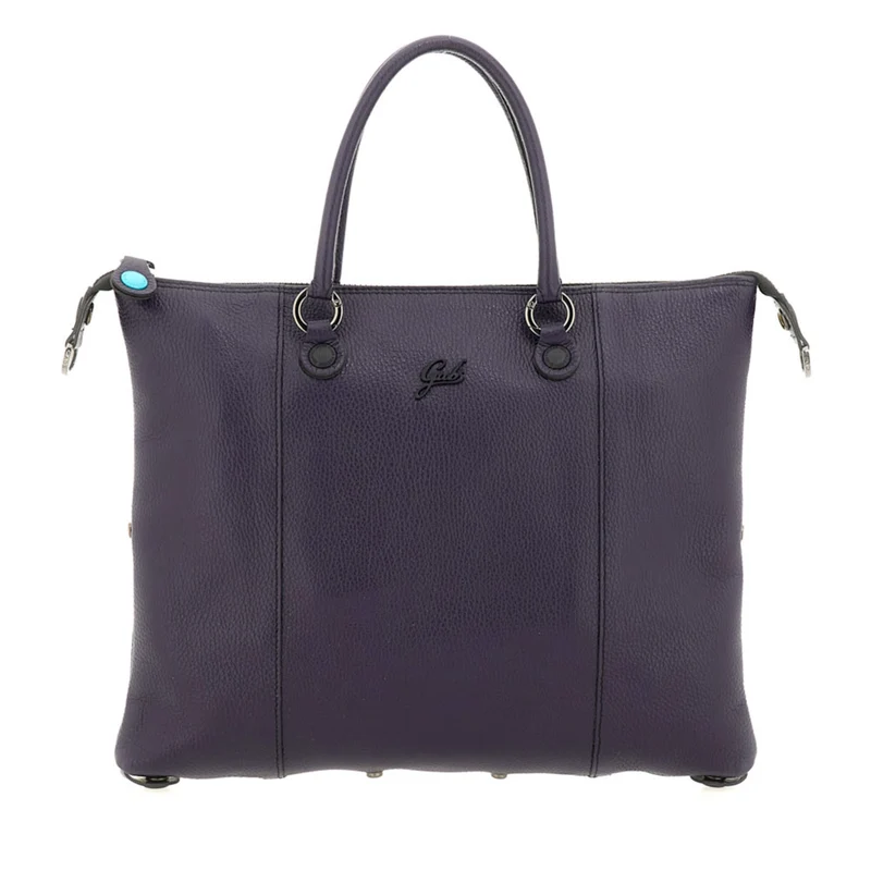 Borsa Donna a Mano con Tracolla GABS G3 PLUS Medium in Pelle Martellata Purple Blue