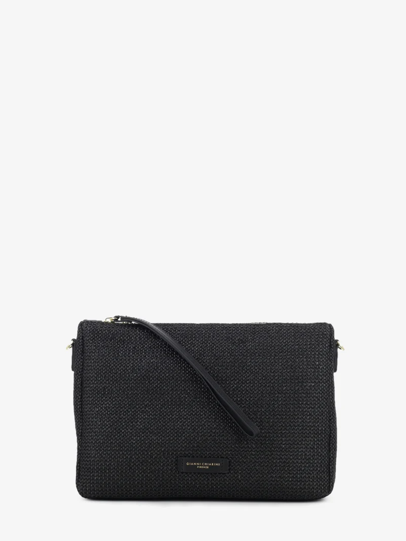 Nora Pouch in tessuto e pelle nero