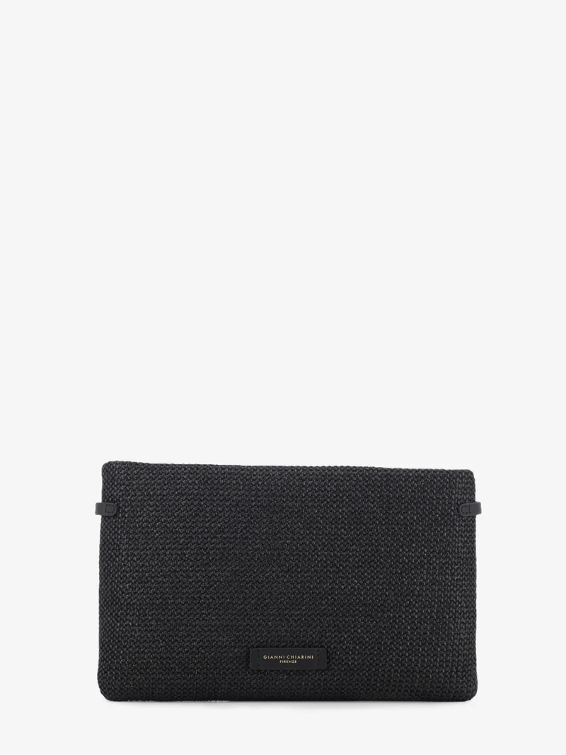 Clutch in paglia Hermy nero