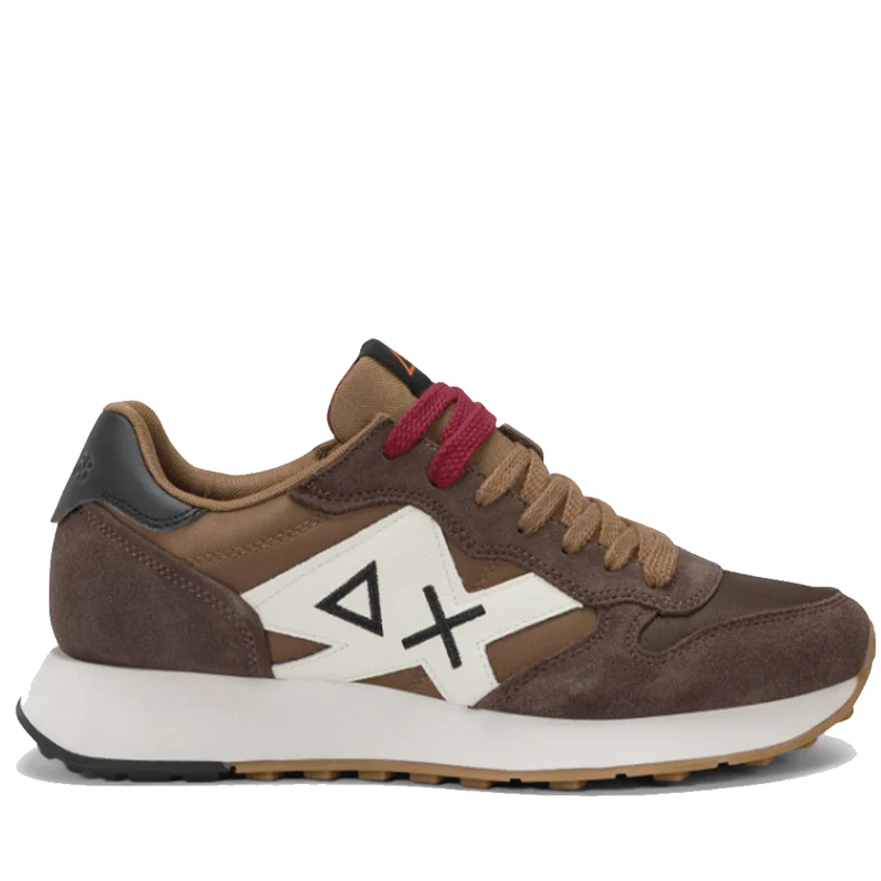 Scarpe Uomo Sun68 Sneakers Jaki Bicolor Marrone - Z45114