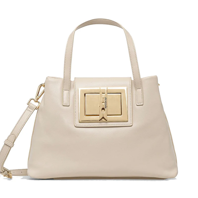Borsa Donna a Mano con Tracolla LOVE MOSCHINO linea Clothespin Avorio