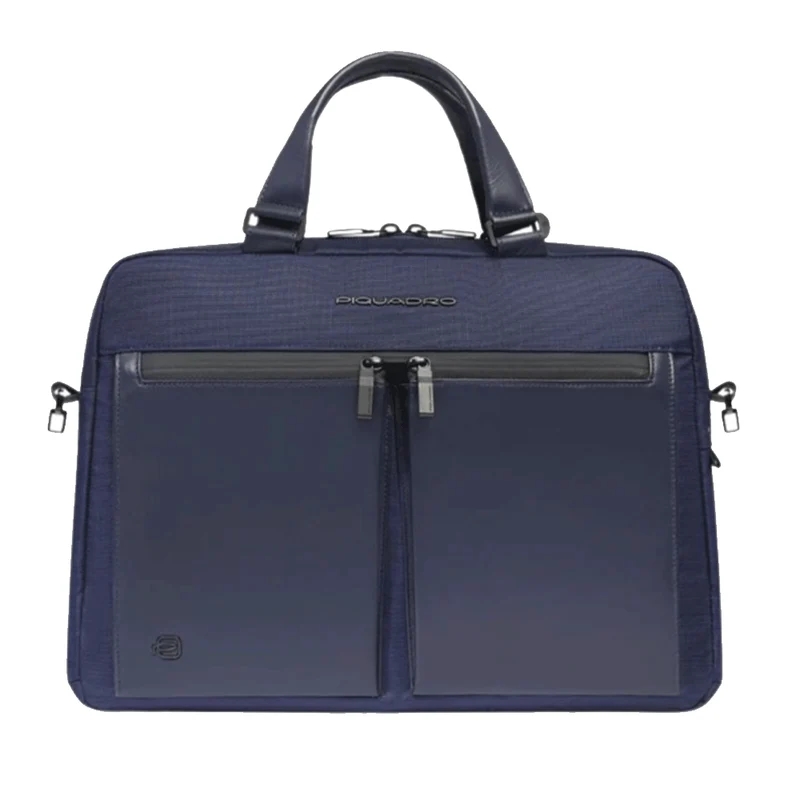 Cartella PIQUADRO Porta Pc 14" Linea Orion in Tessuto e Pelle Blu - CA6623S136