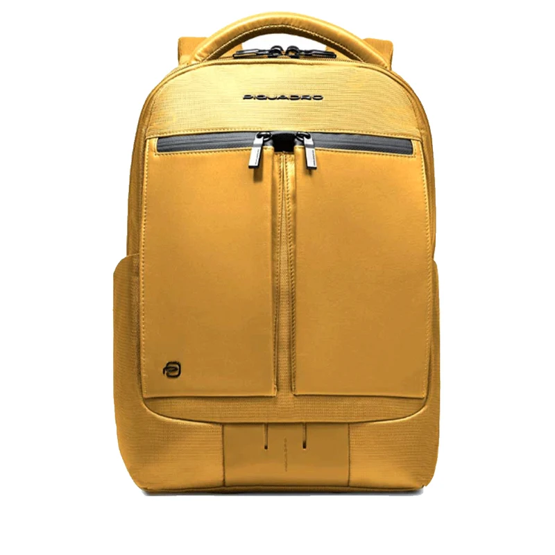 Zaino PIQUADRO con Porta Computer 14" in Tessuto e Pelle Colore Giallo Linea Orion - CA6620S136