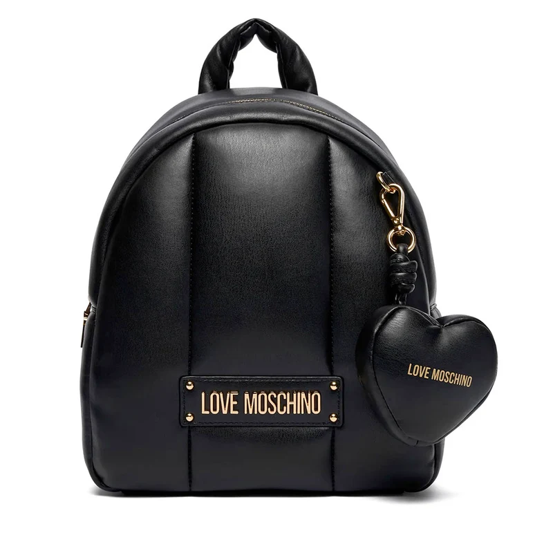 Zaino Donna LOVE MOSCHINO linea Puffy Logo Trapuntato Imbottito Nero