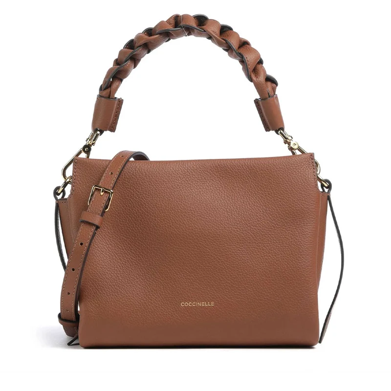 Borsa Donna a Mano COCCINELLE linea Boheme Small in Pelle Cognac - Nero