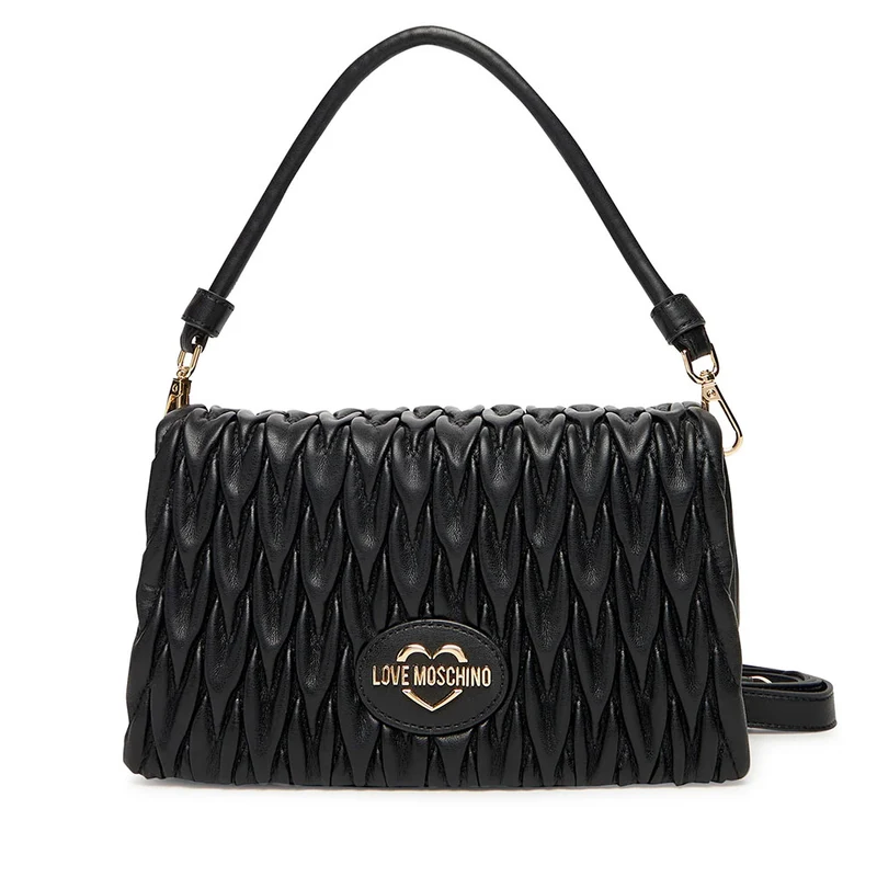Borsa Donna a Spalla con Tracolla LOVE MOSCHINO Trapuntata Nera