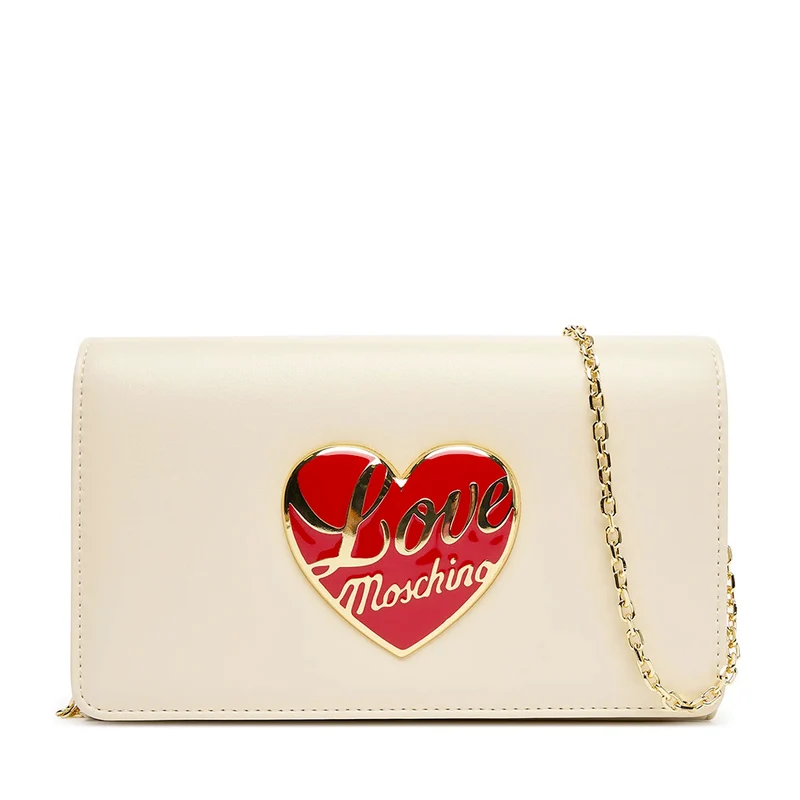 Clutch Donna con Tracolla LOVE MOSCHINO linea Smart Daily Bag Avorio con Cuore Logato