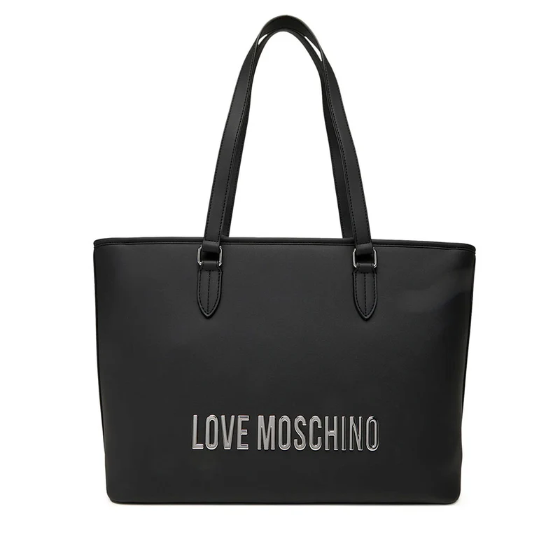 Borsa Donna Shopping LOVE MOSCHINO linea Bold Bag colore Nero e Nikel