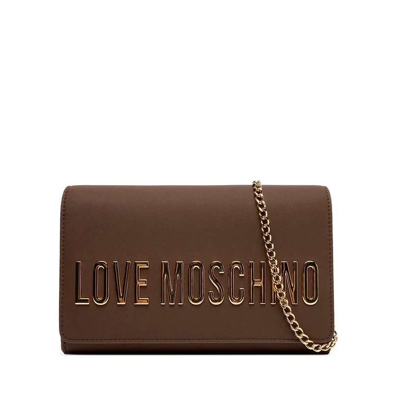 Clutch Donna con Tracolla LOVE MOSCHINO linea Smart Daily Bag Lettering Logo Marrone