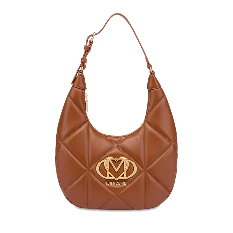Hobo Bag Trapuntata LOVE MOSCHINO linea Embossed color Castagna