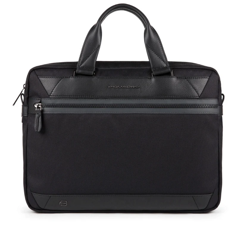 Cartella PIQUADRO in Tessuto e Pelle Colore Nero Porta Pc 14" e iPad Linea Trakai - CA5527W109
