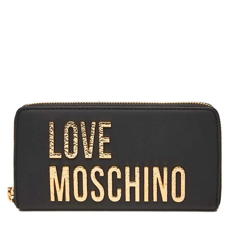 Portafoglio Donna Zip Around LOVE MOSCHINO Nero con Maxi Logo