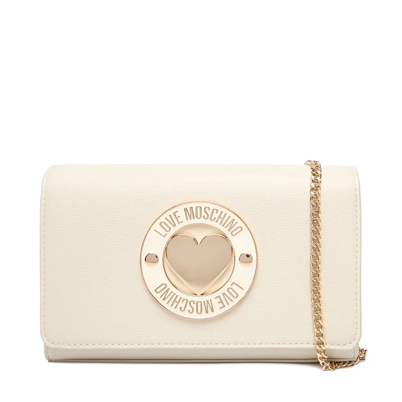 Clutch Donna con Tracolla LOVE MOSCHINO linea Cupid Avorio con Logo
