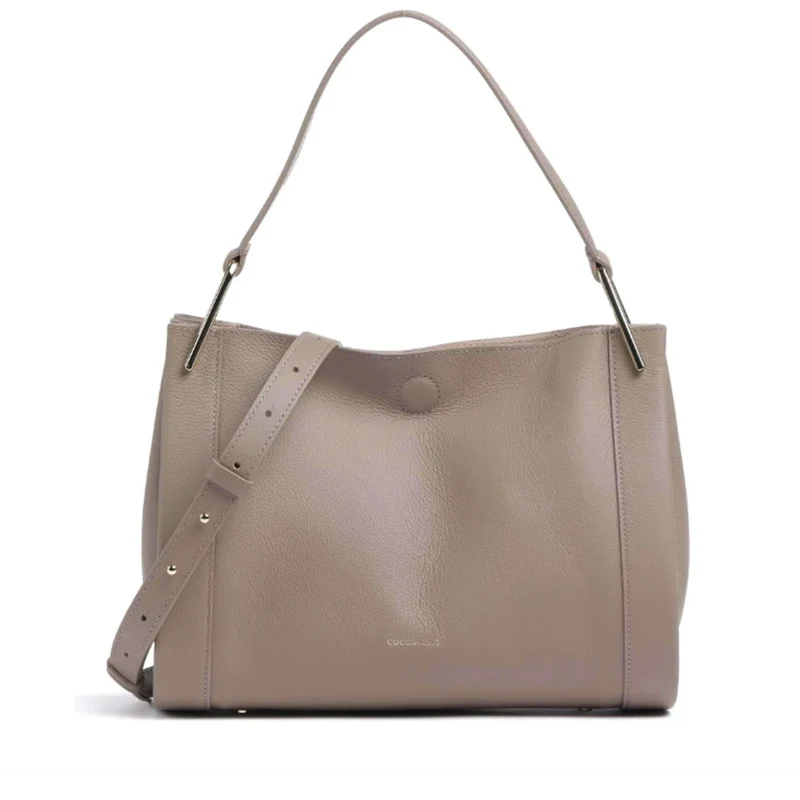 Borsa Donna a Mano COCCINELLE in Pelle Linea Wallace colore Warm Taupe - Rosette