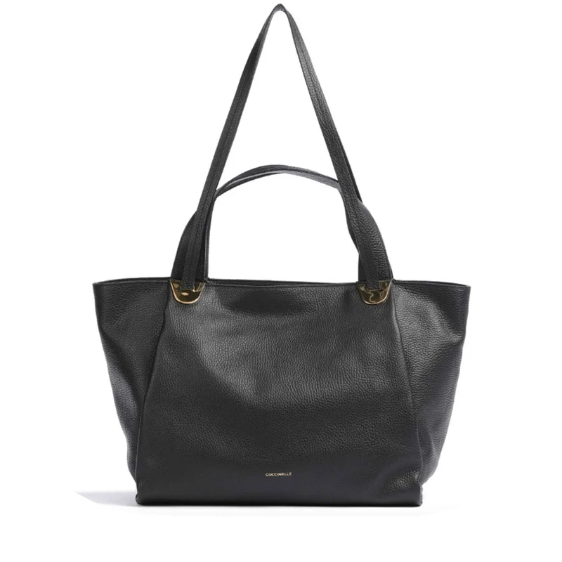 Borsa Donna Shopper a Spalla COCCINELLE in Pelle Linea Oliver colore Nero Misura Small