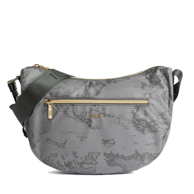 Mezzaluna Media a Tracolla 1A Classe Alviero Martini linea Highland Soft Geo Dark Grigio Scuro LD37