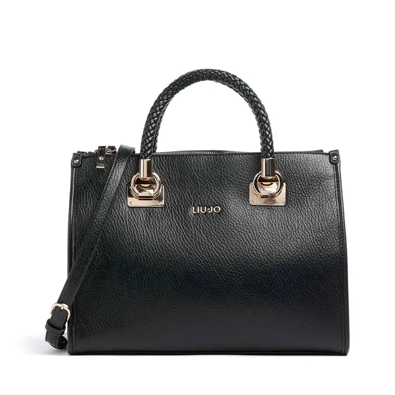 Borsa Donna a Mano Media LIU JO effetto Bottalato Nero