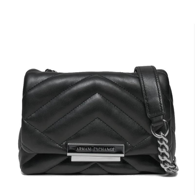 Borsa Donna a Tracolla Chiusa con Patta e Clip ARMANI EXCHANGE Colore Nero
