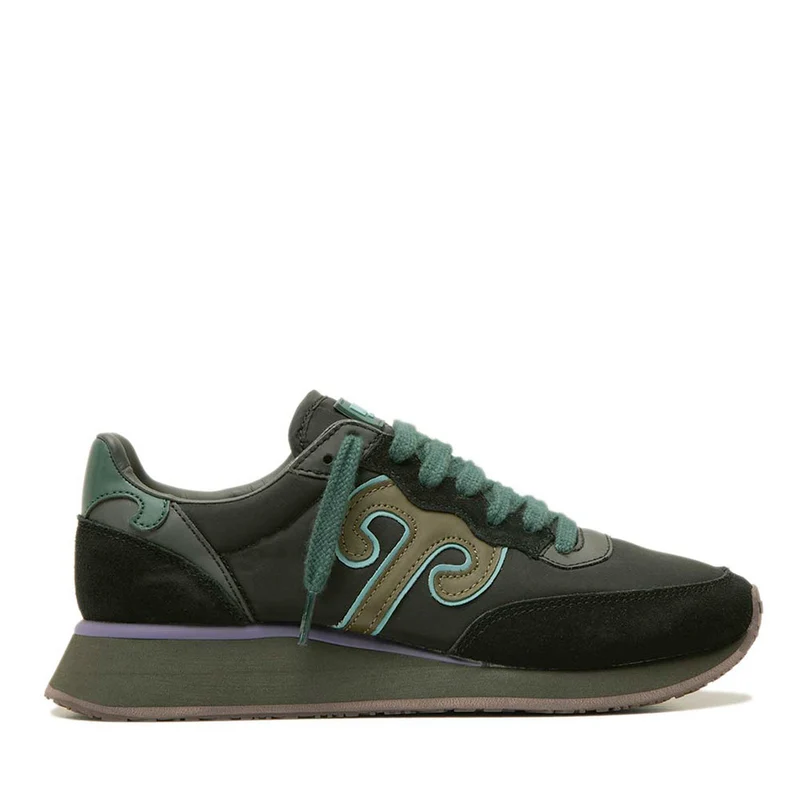 Sneakers Donna WUSHU RUYI Master M602 in Suede e Nylon Black Beauty Army e Turquoise