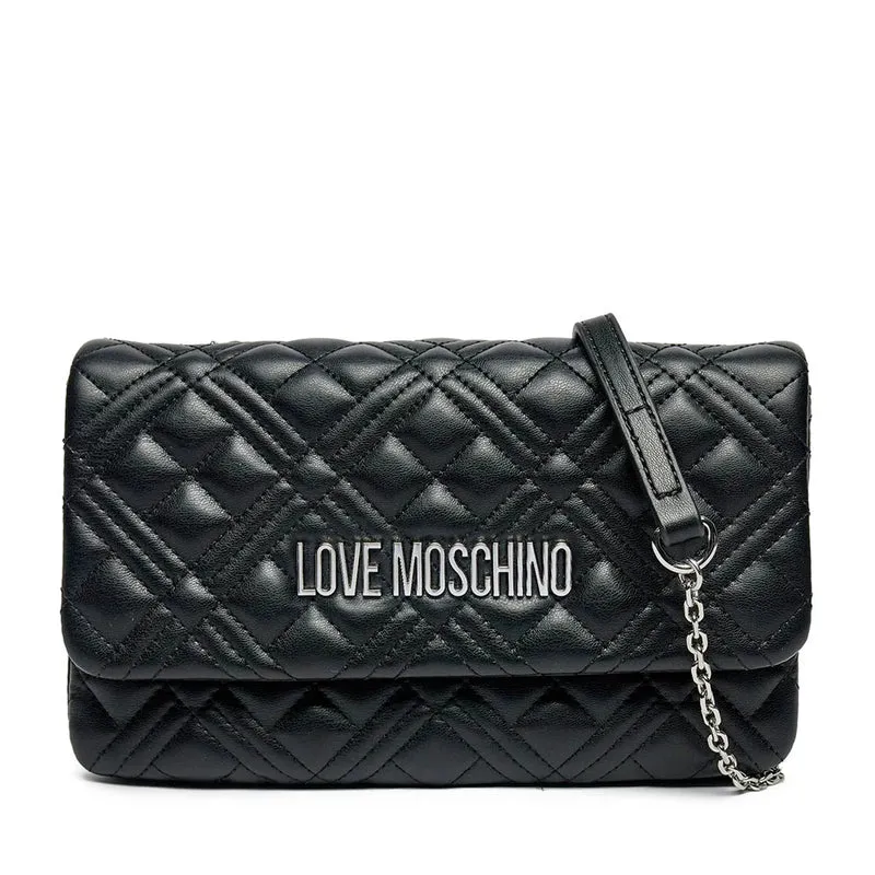 Borsa Donna a Tracolla LOVE MOSCHINO linea Quilted colore Nero e Nikel