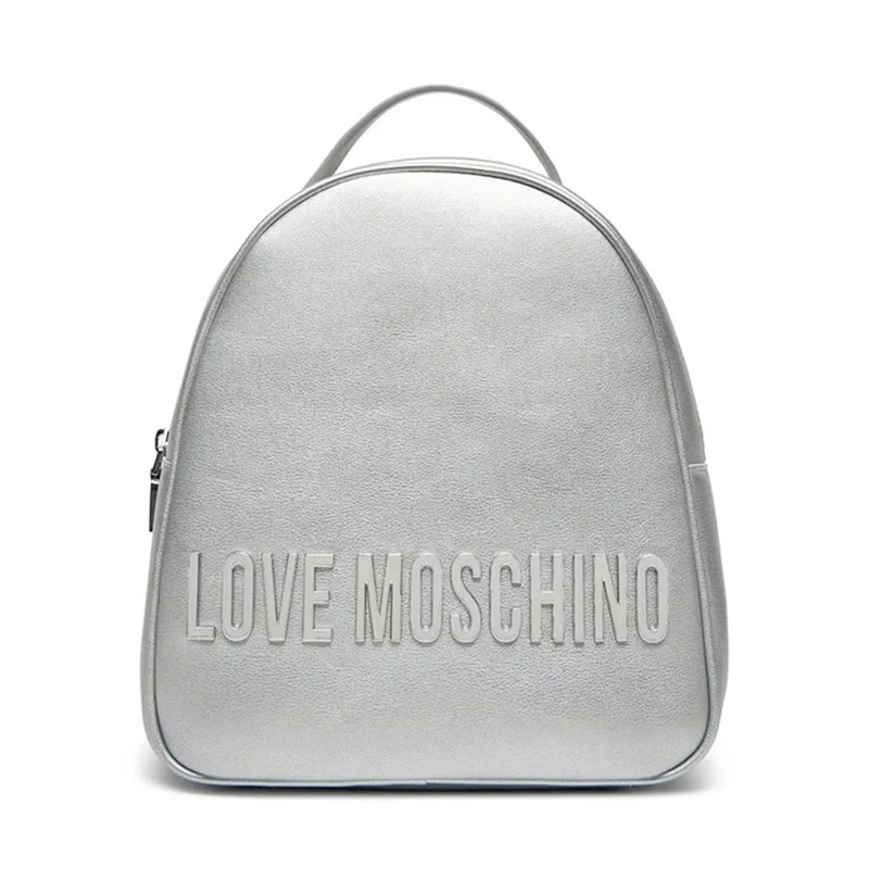 Zaino Donna Small LOVE MOSCHINO linea Maxi Lettering Metallic Silver