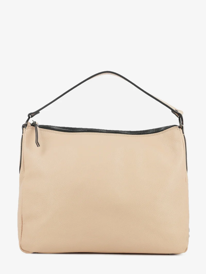 Borsa a spalla Calipso L in pelle martellata nude